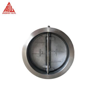 China H76 Cast Ductile Iron Stainless Steel Swing Dual Plate Check Valve for sale