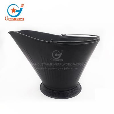 China Good Quality Home Fireplace Black Coal Trough Galvanized Ash Bucket for sale