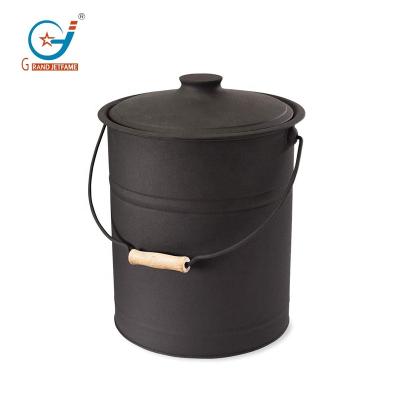 China Durable Double Bottom Metal Chimney Ash Bucket with Lid and Handle for sale