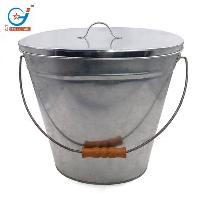 China Galvanized Viable Metal Pet Food Storage Box Around Metal Waste Bin Tin Garbage Bin for sale