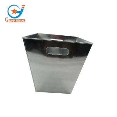 China Sustainable Square Steel Waste Bin Outdoor Square Metal Powder Coated Iron Garbage Bin for sale