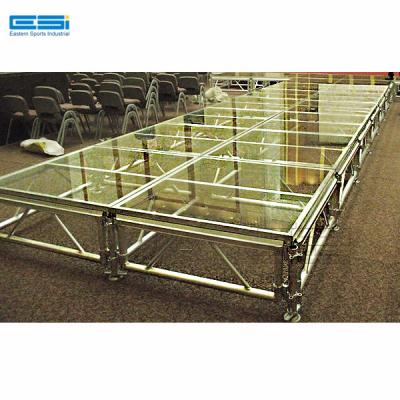 China Event Festival Wedding Decor Aluminum Fiberglass Stage Platform Acrylic Transparent Glass Pool For Sale for sale