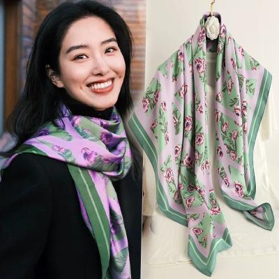 China Stylish new products to sell new 2023 spring scarf flower printed multi patterns scarf wholesale cheap shawls for sale