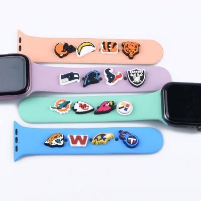 China Rubber NFL CHARM For Apple Watch Band Ornament Accessories Decorative Studs Watch Band Parts For Apple Watch Band Charms Accessories for sale