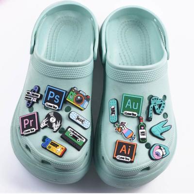 China Other Shoe Parts and Accessories Music Hinder Shoes Croc Charms Camera Ticket Cafe Accessories Cartoon Musical Hindrance Record Decoration for sale