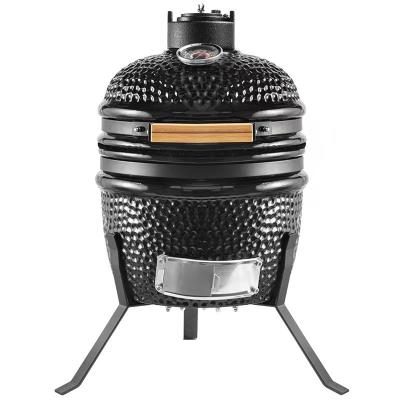 China Schwarze Farbe 32 cm 13-Zoll-Kamado-Grill Hochgradig feuerfest zu verkaufen