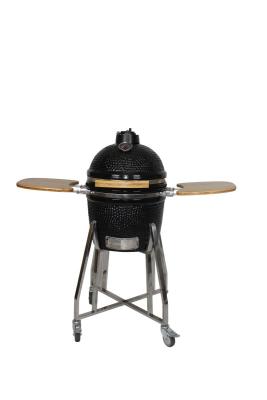 Cina Griglia Kamado in ceramica da 16 pollici colore nero antracite 40 cm con carrello e tavolini in vendita