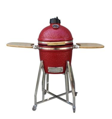 Chine Kamado 15 Pouces Charcoal Céramique Fumeur Rouge Couleur 39cm Avec Chariot Et Tables D'Appoint à vendre