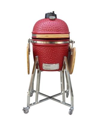 China Outdoor Kamado Keramiek Barbecue High Degree Fired Weerstand Rood 39cm 15 Inch Te koop