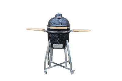 China Glanzende zwarte kleur 39cm 15 inch Kamado Grill houtskool keukengerei Te koop