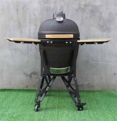 China Matte Black Color 51cm Ceramic Charcoal Cooker 20 Inch Kamado for sale