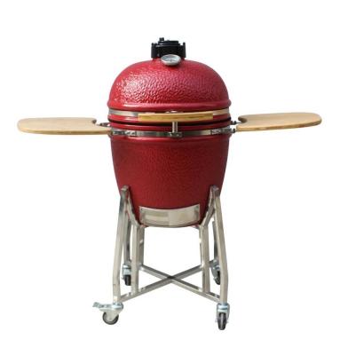 中国 22 Inch Kamado Grill High Degree Fired Resistance Outdoor Charcoal Grill Red color 販売のため