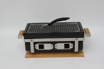 Chine Ceramic Charcoal BBQ Grill Hibachi Grill Rectangle in Black Color à vendre