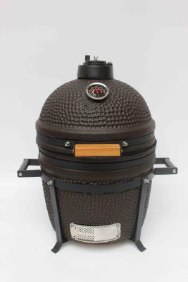 Cina Outdoor Charcoal 16 Inch Kamado Grill Ceramic Matte Black Color 40cm in vendita