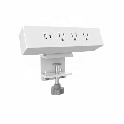 China 110v Commercial American Standard Desktop Socket 3 Strip 3 Pin Tabletop Socket Outlet With USB for sale