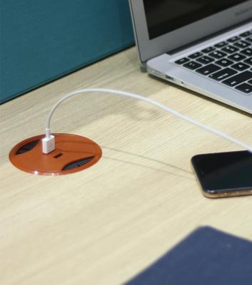 China Modern Cheap Office Desktop Plastic Cable Grommet With USB Charger for sale