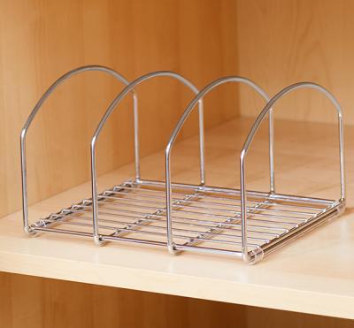 China Viable Buffet Pan Organizer Rack Kitchen Storage Reeked Rack Shelf Cutting Board Holder for sale