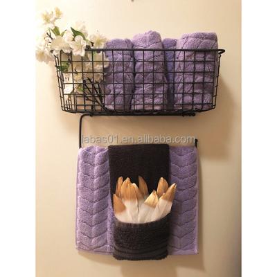 China Hanging Wall Wire Metal Storage Baskets Sustainable Mount Cabinet With Paper Towel Holder for sale