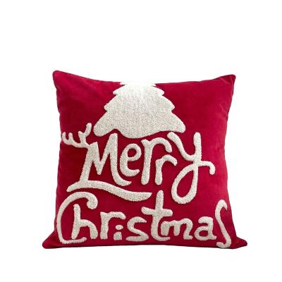 China Wholesale Custom Low Price Vintage Merry Christmas High Quality Chair Sofa Cushion Pillow Case Anti-static for Home Decor for sale