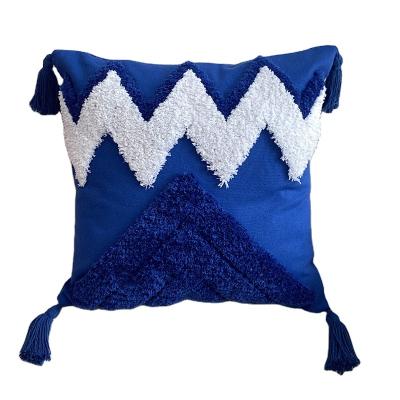 China Boho Pillow Case 18X18 Bohemian Decorative Woven Anti-Static Pillow Case Cover Tufted Boho Pillow Case Cover With Tassels For Sofa for sale