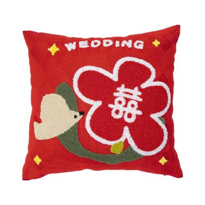 China New Anti-static High Sales Chinese Wedding Embroidered Boho Cushion Cover And Decorative Tile Cover for sale