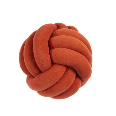 China Cushion Houseware Nordic Style Anti-Static Knitted Woven Danish Modern Home Furniture Pillows Sets Three Knotted Ball Pillow for sale