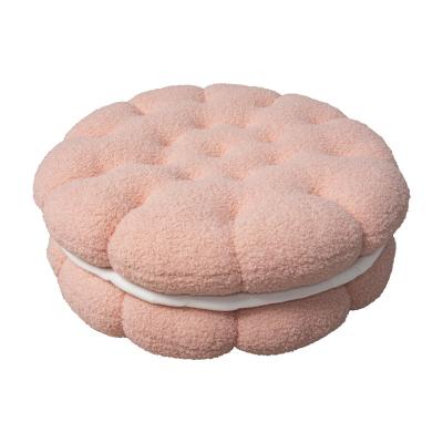 China Creative Anti-Static Simulation Lambswool Sandwich Biscuit Cushions For Home Office Sofa Cushion Waist Sitting Pillows Decor Ins Wind for sale