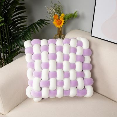 China Europe Ins 40*40*12cm Disc Anti-static Handmade Soft Custom Flower Around The Floor Cushion Bed Decor Home Knot Pillow for sale