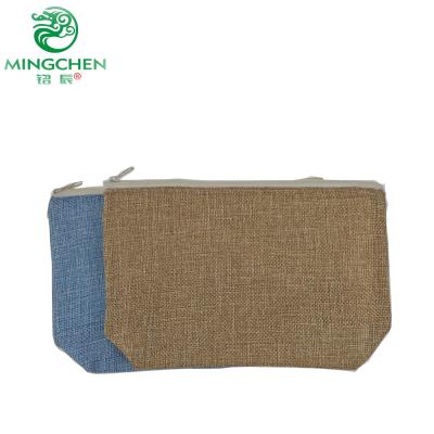 China Water Resistant Small Jute Pouch Makeup Bag For Travel For Girls Women With Printing for sale