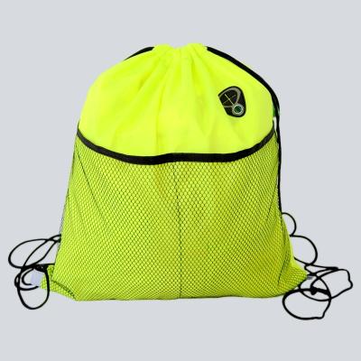 China 2018 Wholesale Recycled Waist Polyester Fabric Drawstring Backpack Customized Cosmetic Bag And Rope Handle Logo for sale