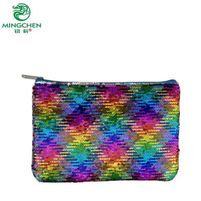 China Ladies and Girls Fashion Ladies and Girls Mermaid Glitter Envelope Makeup Bag Double Sided Shiny Pie Bag Disposable Waist Bag for sale