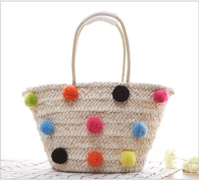 China TOGGLE BAG Summer Beach Leisure Tote Bag High Quality Straw Woven Handbag for sale