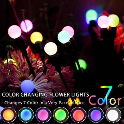 China All Holiday Solar Firefly Outdoor Garden Lights Starburst Swing Light Color Changing RGB for Yard Patio Pathway Decoration for sale