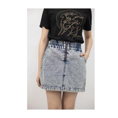 China Product QUICK DRY Hot Sale Cheap Price Customized Denim Shorts Lace Up Grommet Sexy Black Denim Mini Skirt For Women for sale