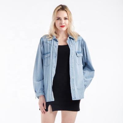 China Breathable Denim Jacket For Women Jacket Long Sleeve Washed Denim Clothing Denim Jacket Women for sale