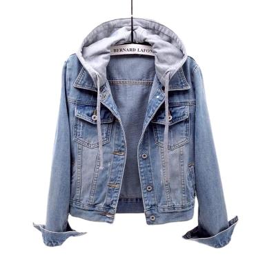 China High Quality QUICK DRY Ladies Denim Jacket Casual Jeans With Hood Blue Womens Denim Shirts Wholesale for sale