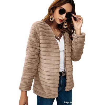 China Anti-wrinkle Women's Fake Fur Coats Solid Color Winter Women's New Casual Outerwear Winter Coat Women for sale