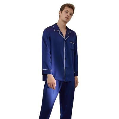 China Real Silk Men's Breathable Sleepwear Set 100% Comfortable 19mm Silk Luxury Hot Sale QUICK DRY Pajamas for sale