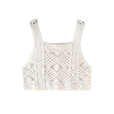 China High quality QUICK DRY multicolor female sleeveless vest crochet tank tops women hollow out knit embroidery vest for sale