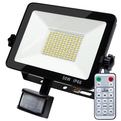 China IP66 Outdoor Remote Control CCT Dimming Motion Sensor LED Flood Light with CE ROHS UKCA Certified for sale