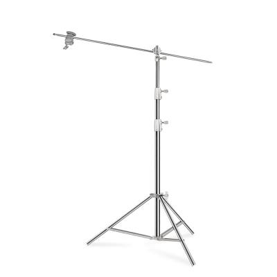 China Stable 2.8m Stainless Steel Light Stand With Heavy Duty Cross Bar Mount For Photography Softbox Light Video Flash for sale