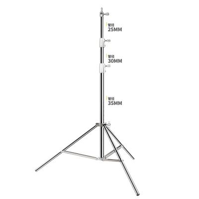 China Video Camera 2.8m Light Stand Heavy Duty Stainless Steel Stand Silver Heavy Duty Tripod Photography Equipment For Snap Bracket for sale