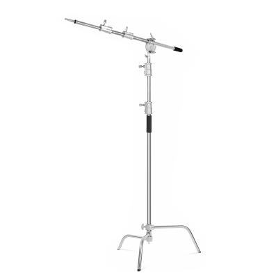 China Stable 3.3M Heavy Duty C Stand with Boom Arm Photography Stainless Steel Light Stand Crossbar for Softbox Video Light for sale