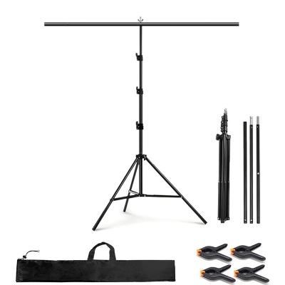 China 200x260cm T Metal Backdrop PVC Metal Stand Backdrop Lightweight Portable Foldable Photo Prop Photography Support Frame Kit for sale