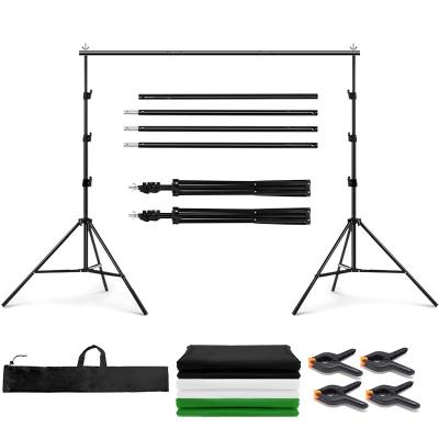 China Photo Booth Backdrop for Photoshoot Screen 2.6*3M Adjustable Background Stand 3*3M Photography Backdrops Kit Green White Black Backgrounds for sale