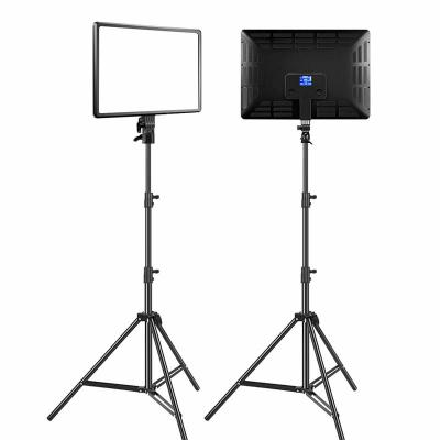 China PORTABLE 18inch 65W Panel Photography LED Studio Video Light Light with 2.8M Stand 3200-5500K Camera Vlogging Lighting for sale