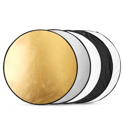 China Photography Folding Reflector 80cm/34inch Round In-1 Reflector Photo Studio Props 5 Shooting Reflective Circular Dish 80cm for sale