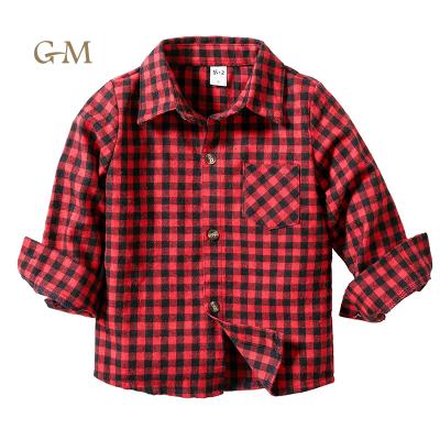 China Spring Sustainable Autumn Kids Plaid Shirt Cotton Fashion Long Sleeve Casual Blouses Shirts Kids Clothing For 2-9 Years Boy Girl Clothes for sale