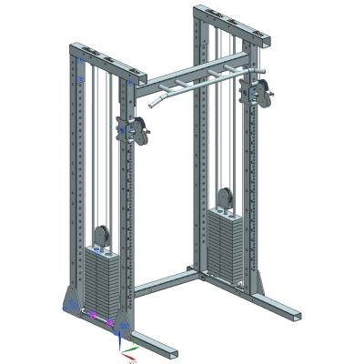 China Universal Half Rack With Daul Adjustable Pulley ;Gym Equipment Squat Rack; Half Rack with Balanced Smith Machine/Lat Pull -Down for sale