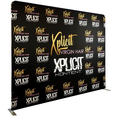 China Custom Logo Light Pillow Case Tension Fabric Display Wall Media Trade Show Backdrop For Event for sale